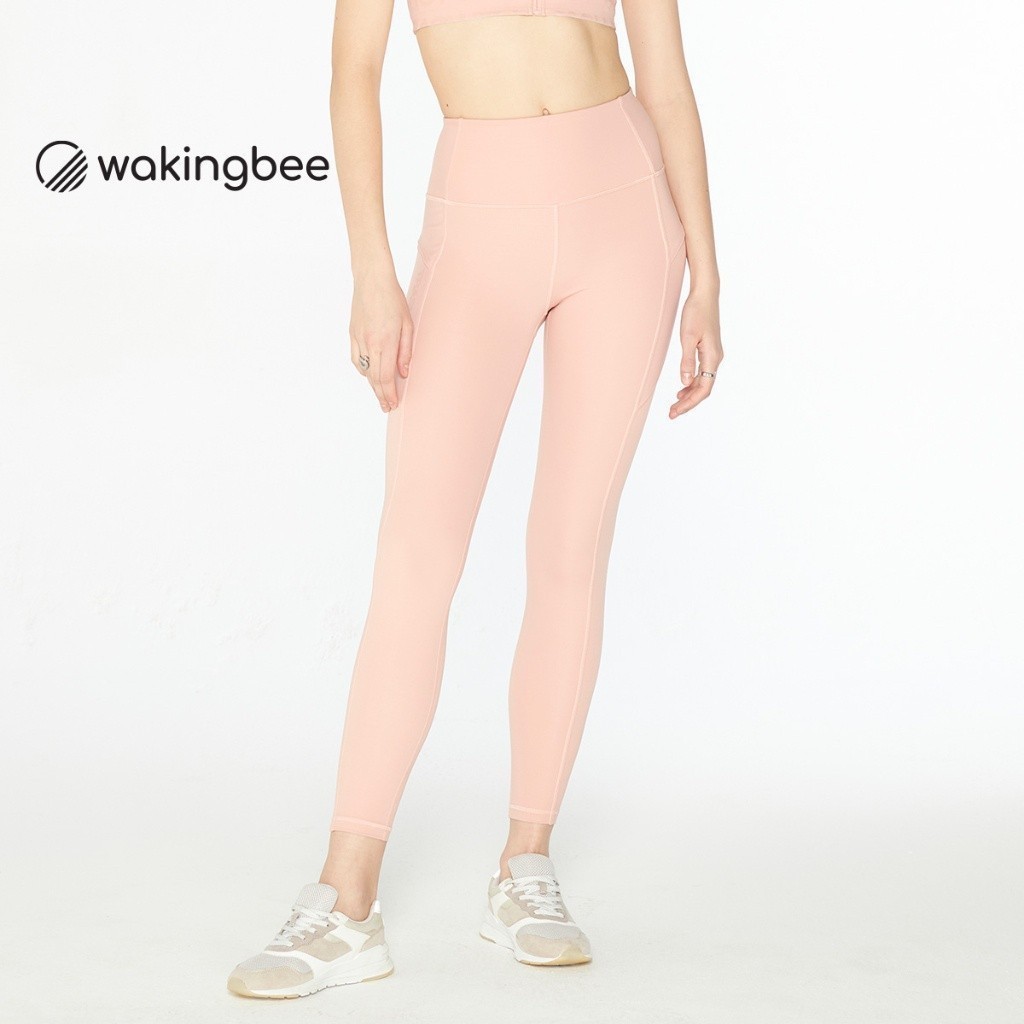 Wakingbee Loop Leggings (Pink) เลกกิ้งออกกำลังกาย ทำจากผ้ารีไซเคิลรักษ์โลก ผ้ายืดหยุ่น กระชับ กันยูวี แห้งเร็ว มีกระเป๋า