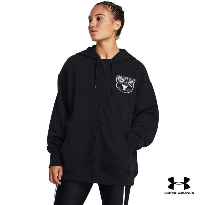 Under Armour Women's Project Rock Heavyweight Terry Oversized Full-Zip