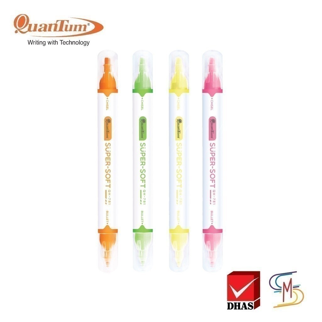Quantum ควอนตั้ม ปากกา ปากกาไฮไลท์ ปากกาเน้นข้อความ 2 หัว QH781