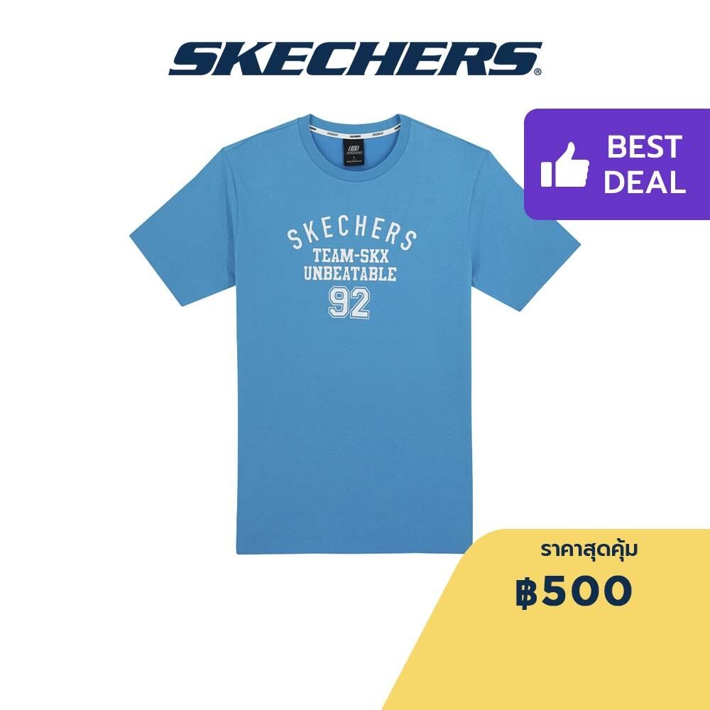 Skechers สเก็ตเชอร์ส เสื้อยืดแขนสั้นผู้ชาย Men Short Sleeve Tee Apparel - SL124M033-BLUE