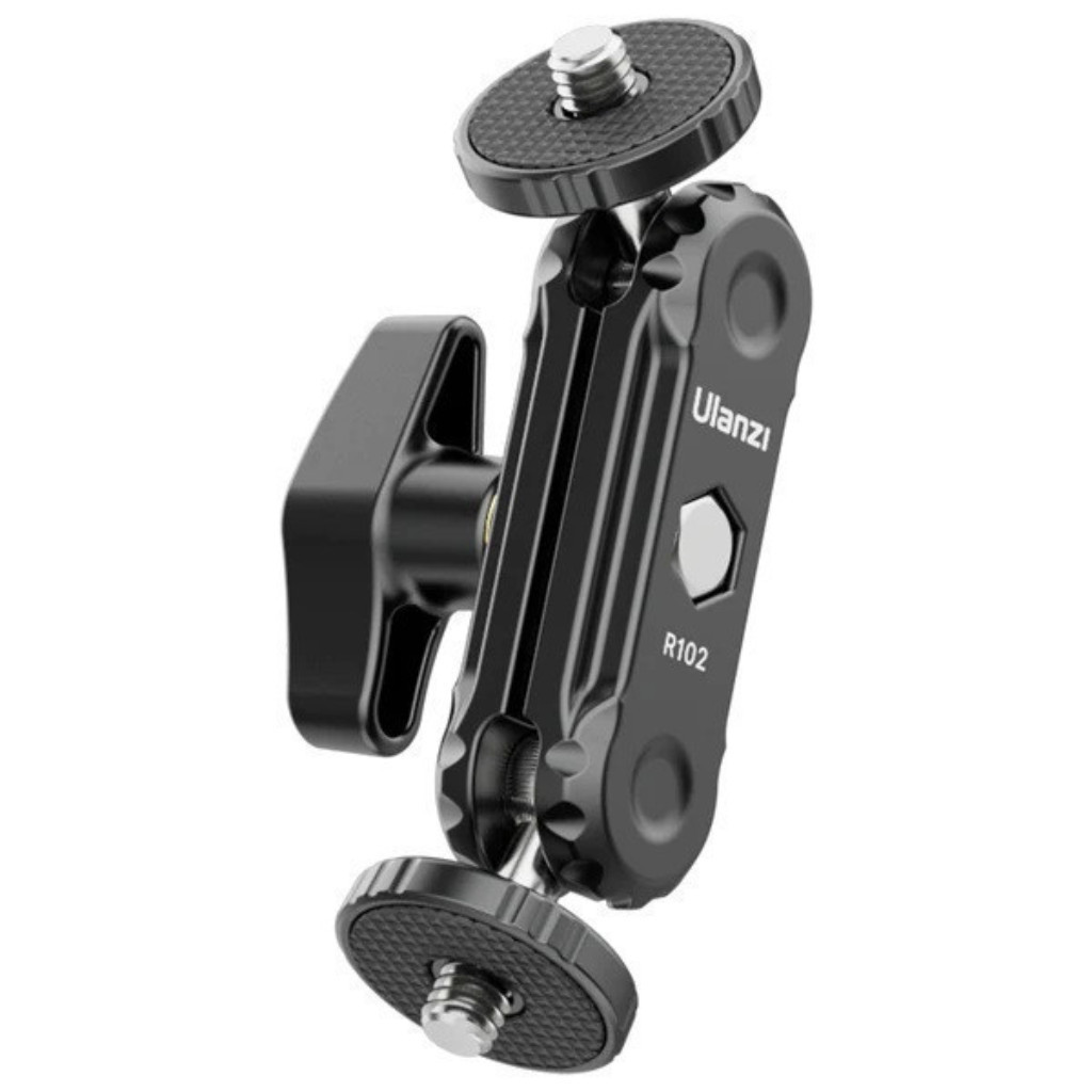 Ulanzi R102 Double Head Clamp with 1/4 Screw ข้อต่อแบบดับเบิ้ลบอล ต่ออุปกรณ์เสริม ปรับหมุนได้