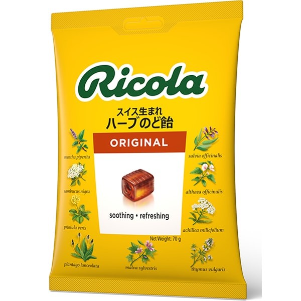 Ricola Swiss Herb Candy Original Herb 70gCharacteristicsOriginal recipe herbal candy made from 13 d 