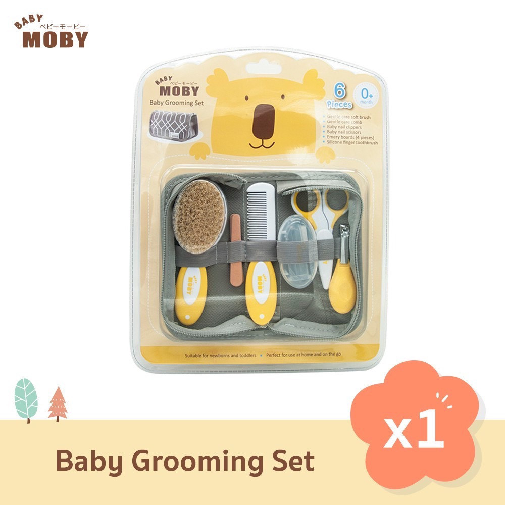 Baby Moby ชุดอุปกรณ์ตัดเล็บและหวี (Baby Grooming Set) ที่ตัดเล็บเด็ก กรรไกรตัดเล