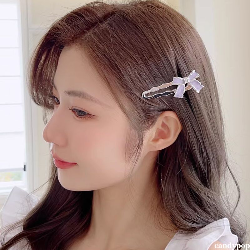 candypop Rhinestone Heart Bow Knot Hairpin อารมณ์ Entry Lux อเนกประสงค์ Bangs Hairpin