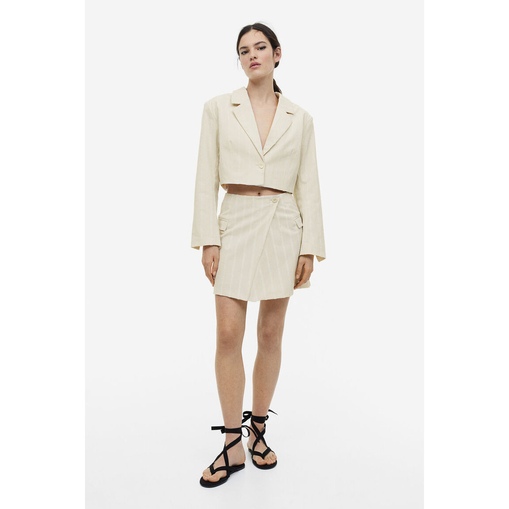 H&M Woman Textured-weave wrap skirt 1156827_1