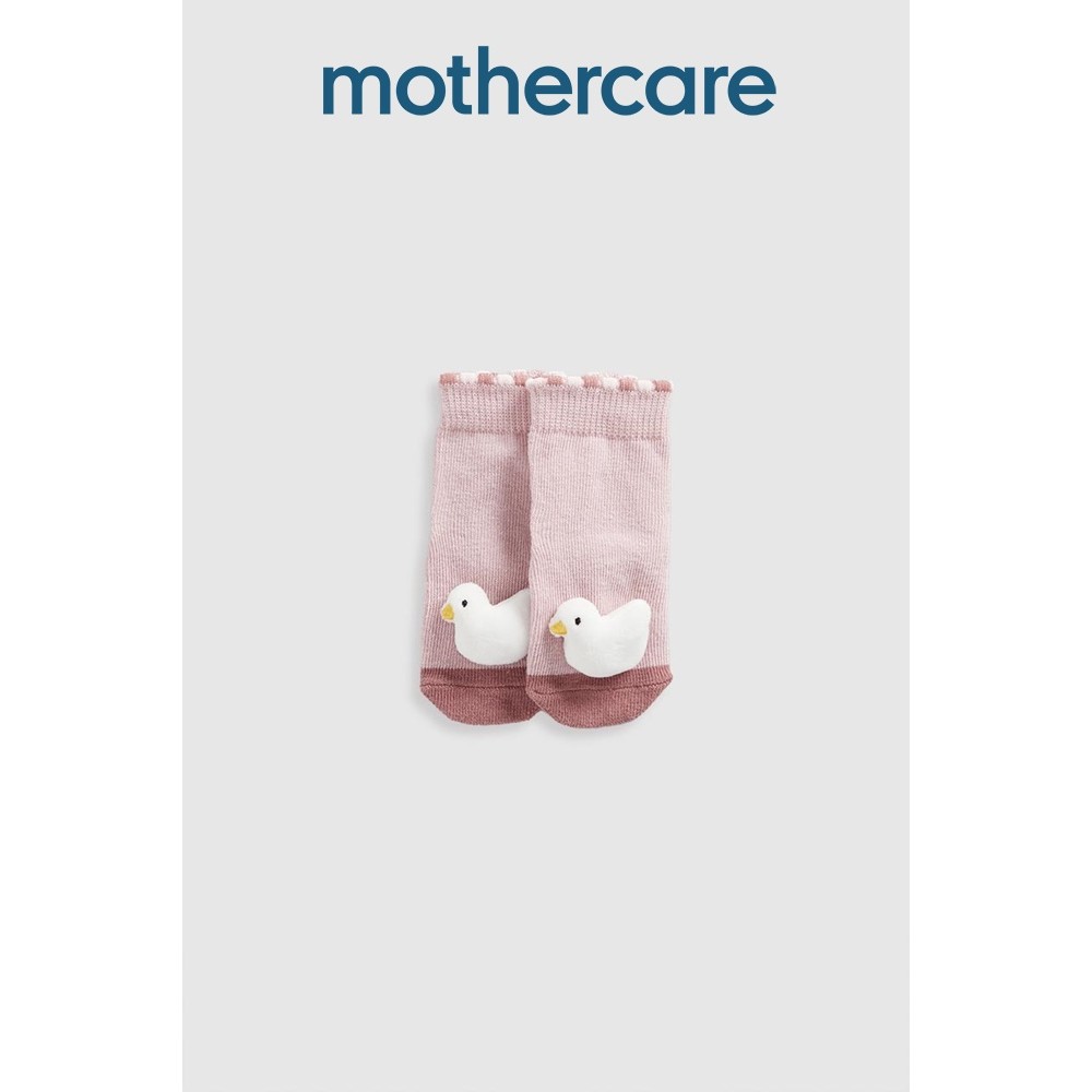 ถุงเท้าเด็กผู้หญิง Mothercare Goose Rattle Baby Socks JL888