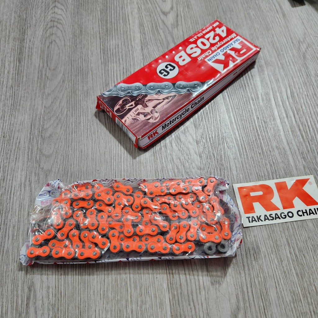 ***ลดล้างสต๊อก*** โซ่ RK สีส้ม 420-120ข้อ ใส่เวฟได้ทุกรุ่น