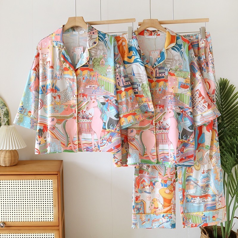 ชุดนอน Mulen (Muslin Pajamas) Silk Satin (W2098 V2098 L2098)