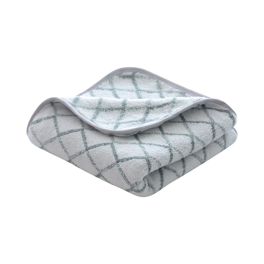 KASSA HOME ผ้าขนหนูเช็ดหน้า Jacquard Fleece รุ่น SH7476-T19F-BL ขนาด 41 x 81 ซม. สีฟ้า