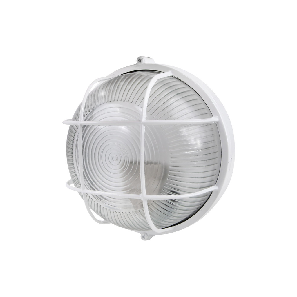 โคมไฟผนังภายนอกอะลูมิเนียม E27x1 LUZINO รุ่น A002-WH สีขาว - ใส