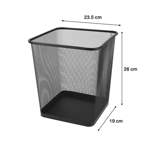 KASSA HOME ถังผงเหลี่ยมอเนกประสงค์เหล็กพ่นสี 8 ลิตร รุ่น NOR35002SB ขนาด 23.5 x 19 x 26 ซม. สีดำ