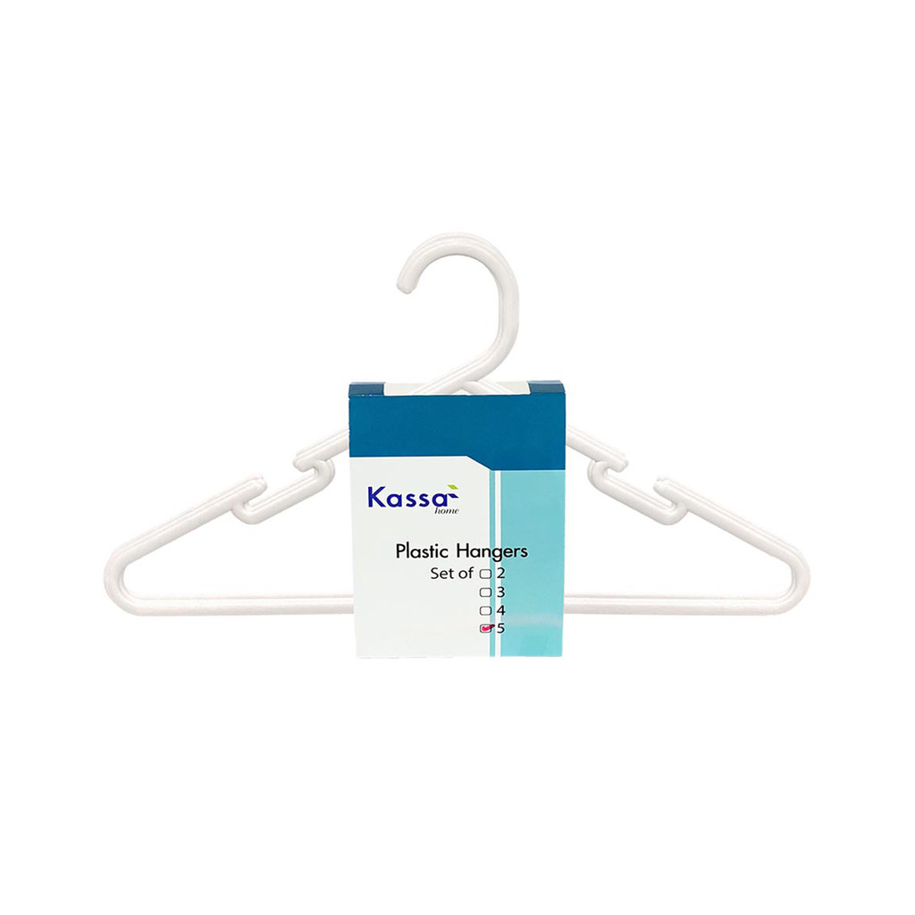 KASSA HOME ไม้แขวนเสื้อพลาสติก WATSON รุ่น 38201 (แพ็ก 5 ชิ้น) สีขาว – โปรปัง