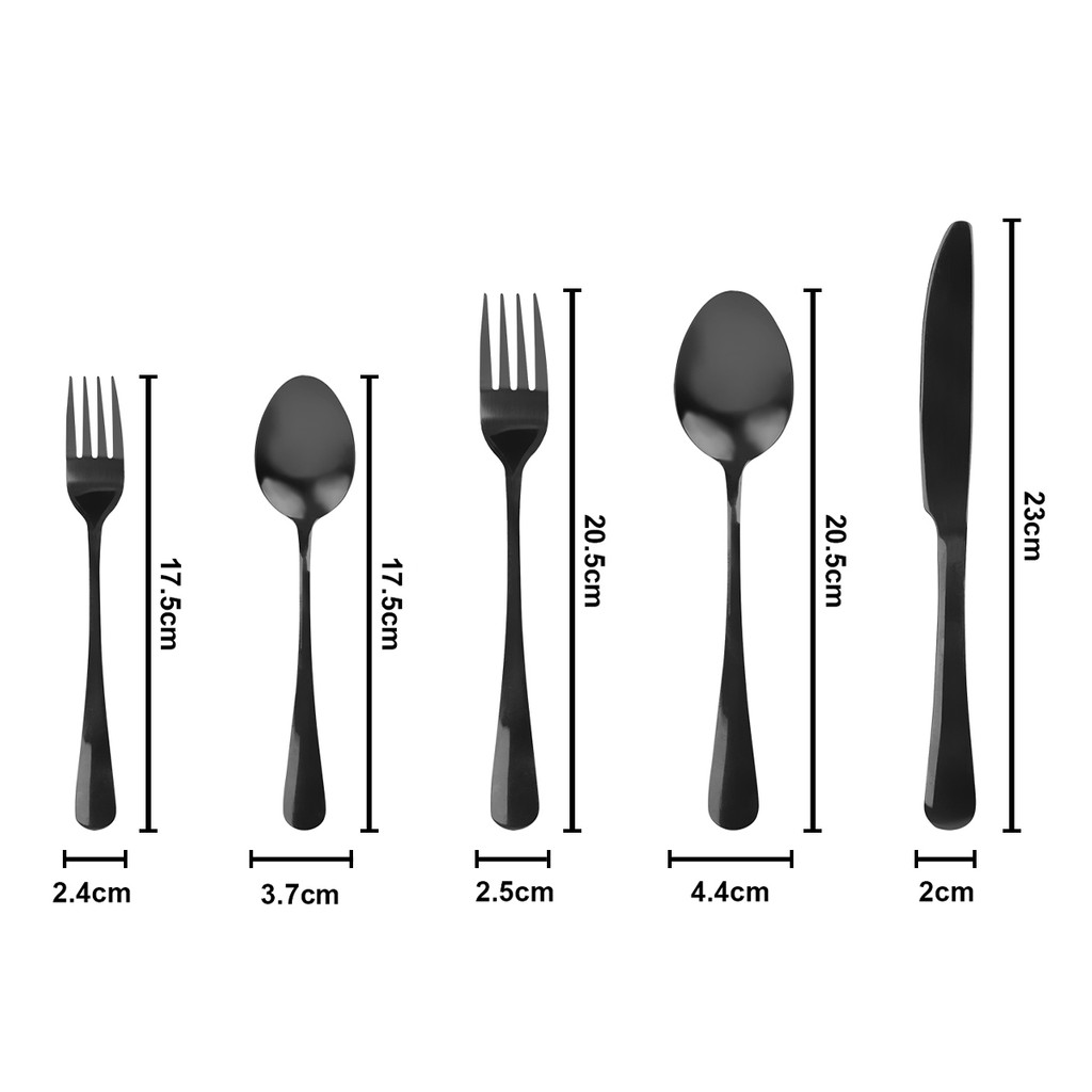 KASSA HOME ชุดช้อนส้อมสเตนเลส รุ่น UTLB-0096-1-BL (20 ชิ้น/ชุด) สีดำ - รูปที่ 4