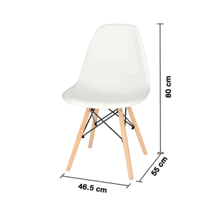 KASSA เก้าอี้ทานอาหารขาไม้ รุ่น 1028C-W สีขาว