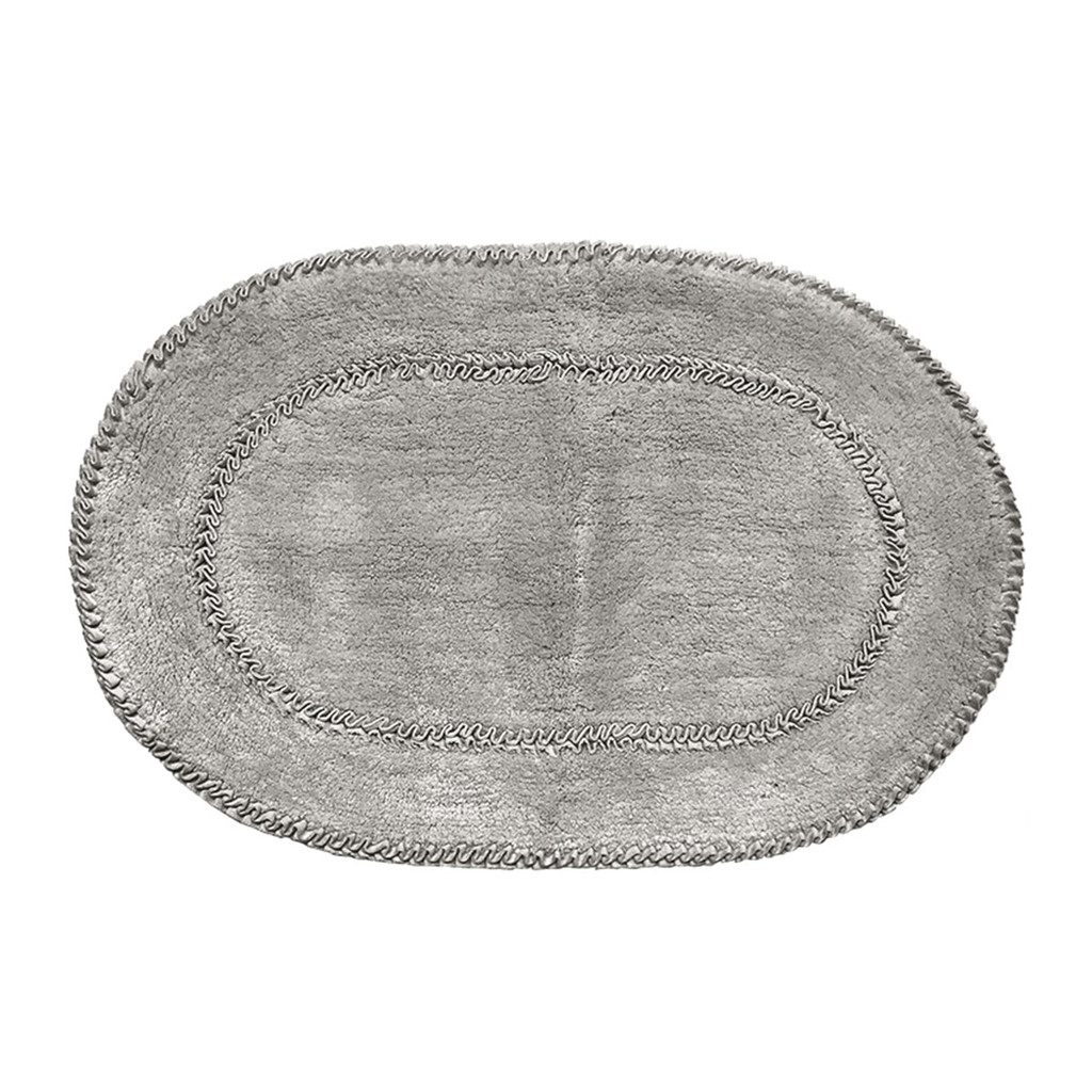 KASSA HOME พรมเช็ดเท้า Oval Frill รุ่น T015-1 ขนาด 45 x 70 ซม. สีเทา