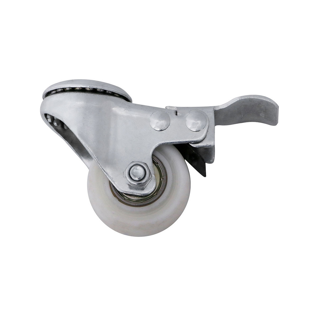 GIANT KINGKONG ล้อไนลอนแบบรู หมุนได้ มีเบรก รุ่น Z08-07B-040-107W ขนาด 4 ซม. สีขาว