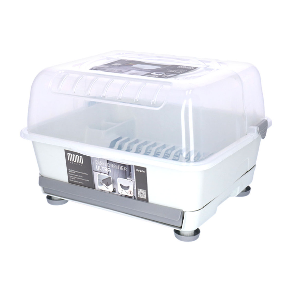 ที่คว่ำจานพลาสติกพร้อมฝาครอบ 1 ชั้น PICNIC รุ่น PNC-3839/PL ขนาด 48.5 x 43.5 x 26.8 ซม. สีขาว