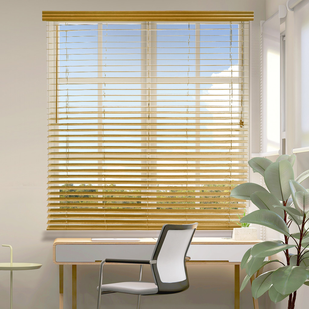 ตกแต่งบ้าน KASSA HOME มู่ลี่ PVC ลายไม้ รุ่น RF-M-002 TK 155.130 ขนาด 155 x 130 ซม. สีไม้สัก ส่งด่วน สั่งเลย