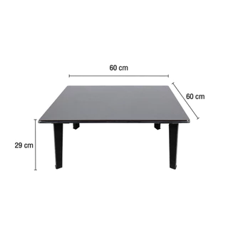KASSA โต๊ะพับญี่ปุ่นลายผ้า ขนาด 60 x 60 ซม. สีเทา