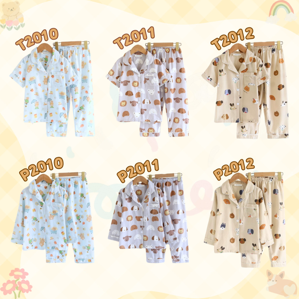 ชุดนอน Muslin Kid ผ้ามัสลิน รุ่น (T2010 T2011 T2012 P2010 P2011 P2012)