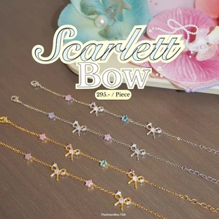 กำไล Scarlett Bow Bracelet กำไลโบว์พร้อมจี้ ปรับความยาวสายได้ - The Green B