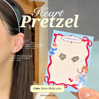 ต่างหู Heart Pretzel Stud Earrings (มี 2 ขนาด) ก้านเงินแท้ S925 - The Green Box