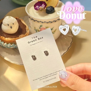 ต่างหู Love Donut earrings ก้านเงินแท้ S925 - TheGreenBox