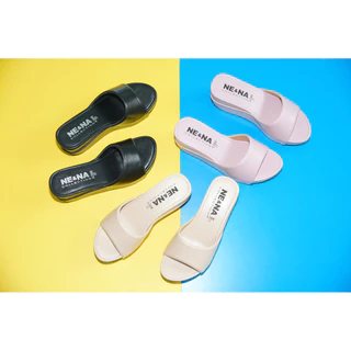 รองเท้าเเฟชั่นผู้หญิงเเบบเเตะสวมส้นตัน No. A386 NE&NA Collection Shoes