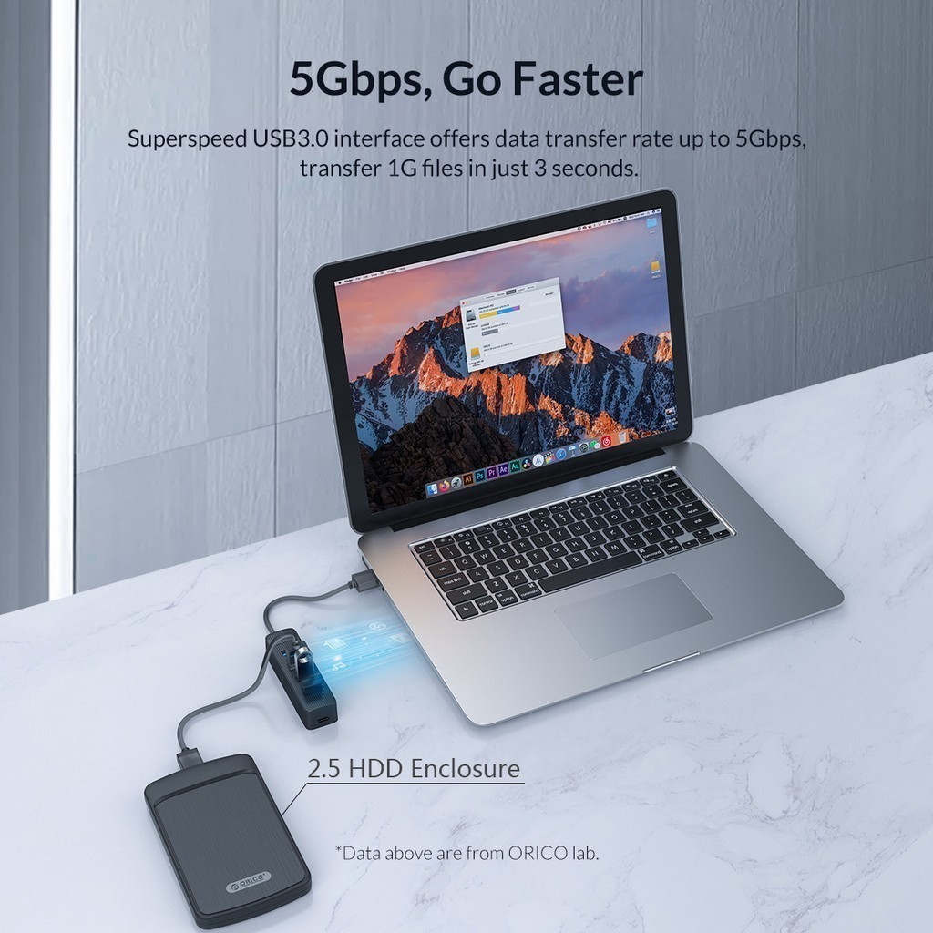 [ออกใบกำกับภาษีได้ E-TAX] ORICO TWU3 4 / 7 / พอร์ต USB3.0 HUB สําหรับคอมพิวเตอร์, แล็ปท็อป USB Splitter USB3.0 OTG