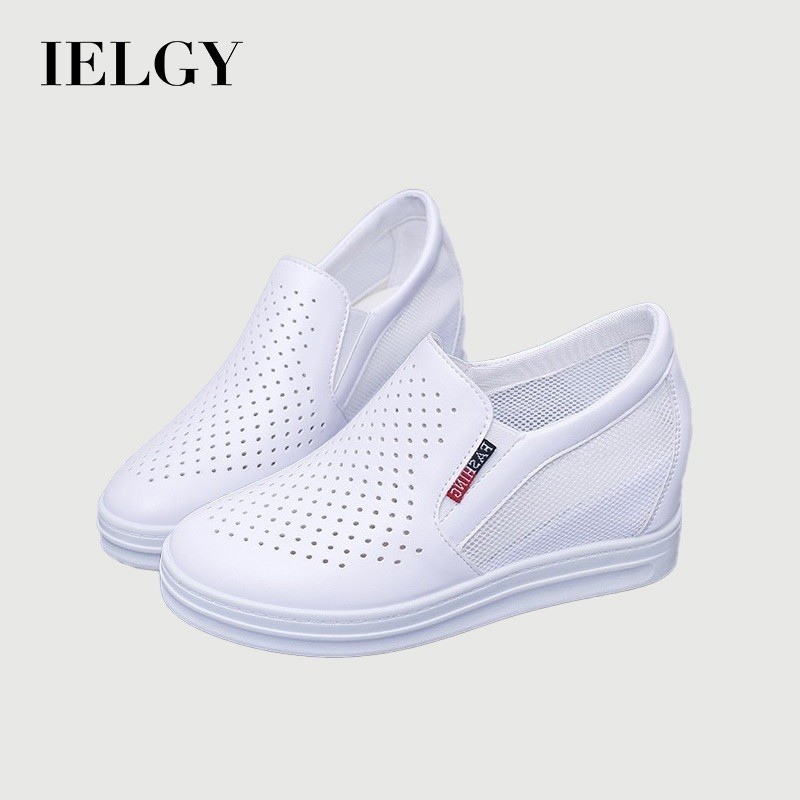 IELGY รองเท้าโลฟเฟอร์ผู้หญิงที่ซ่อนอยู่เพิ่มความสูง