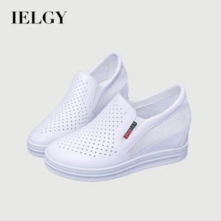 IELGY รองเท้าโลฟเฟอร์ผู้หญิงที่ซ่อนอยู่เพิ่มความสูง