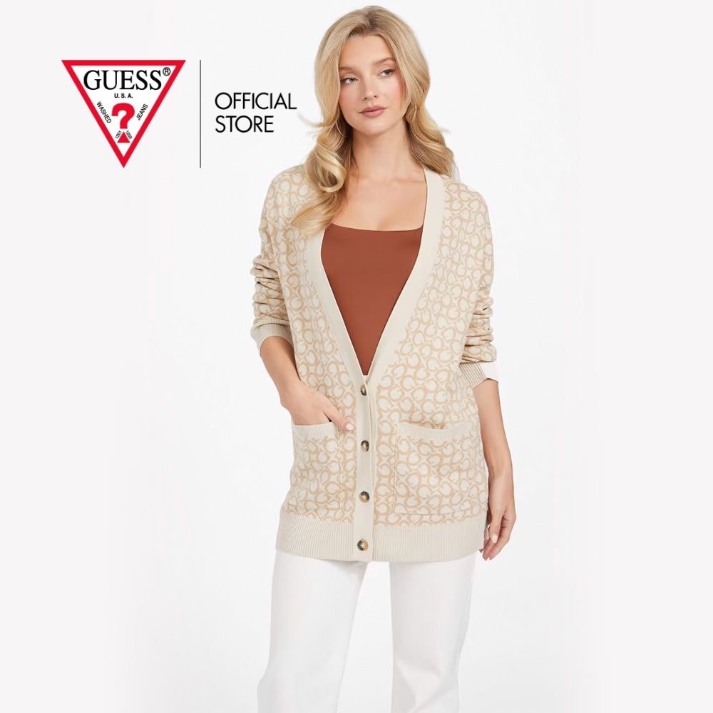 GUESS คาร์ดิแกนผู้หญิง รุ่น Q3BR27Z35R2 สีเบจ