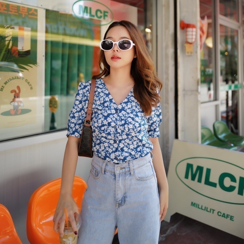 MyWay Brand : Top เสื้อ Turquoise Flower ยึดอกและเอว(สูง)ประกอบกัน