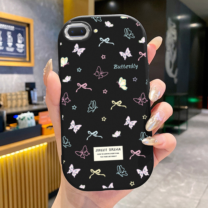 เคสสำหรับ OPPO A5 A3s A12E Realme C1 เคสโทรศัพท์ผีเสื้อซิลิโคนหญิง