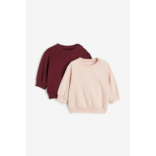 H&M(เอชแอนด์เอ็ม) ชุดเสื้อสเวตเตอร์คอตตอนแบบแพ็คคู่ เด็กอ่อน 0764758_11