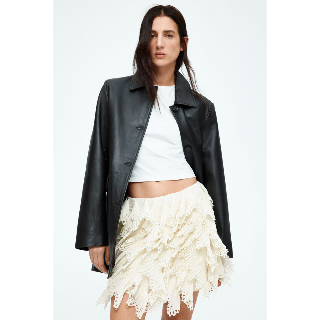 H&M(เอชแอนด์เอ็ม) กระโปรงชิฟฟอนดีไซน์ระบาย ผู้หญิง 1284437_1