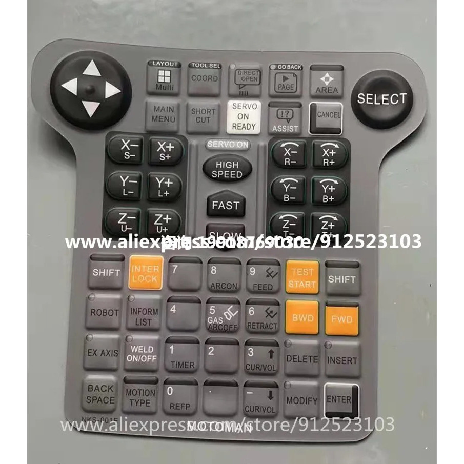 <0> จัดส่งฟรี อุปกรณ์การสอน NX100 ใหม่ NKS-001C JZRCR-NPP01B-1 ฟิล์มสติ๊กเกอร์ปุ่มกด NKS-001E NKS-00