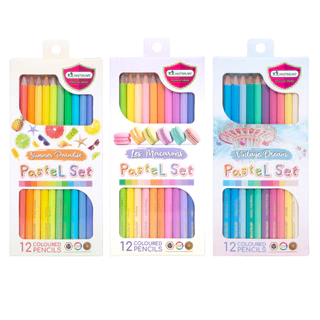 Master Art มาสเตอร์อาร์ต สีไม้ ดินสอสีไม้ 12 สี รุ่นพาสเทล จำนวน 1 กล่อง