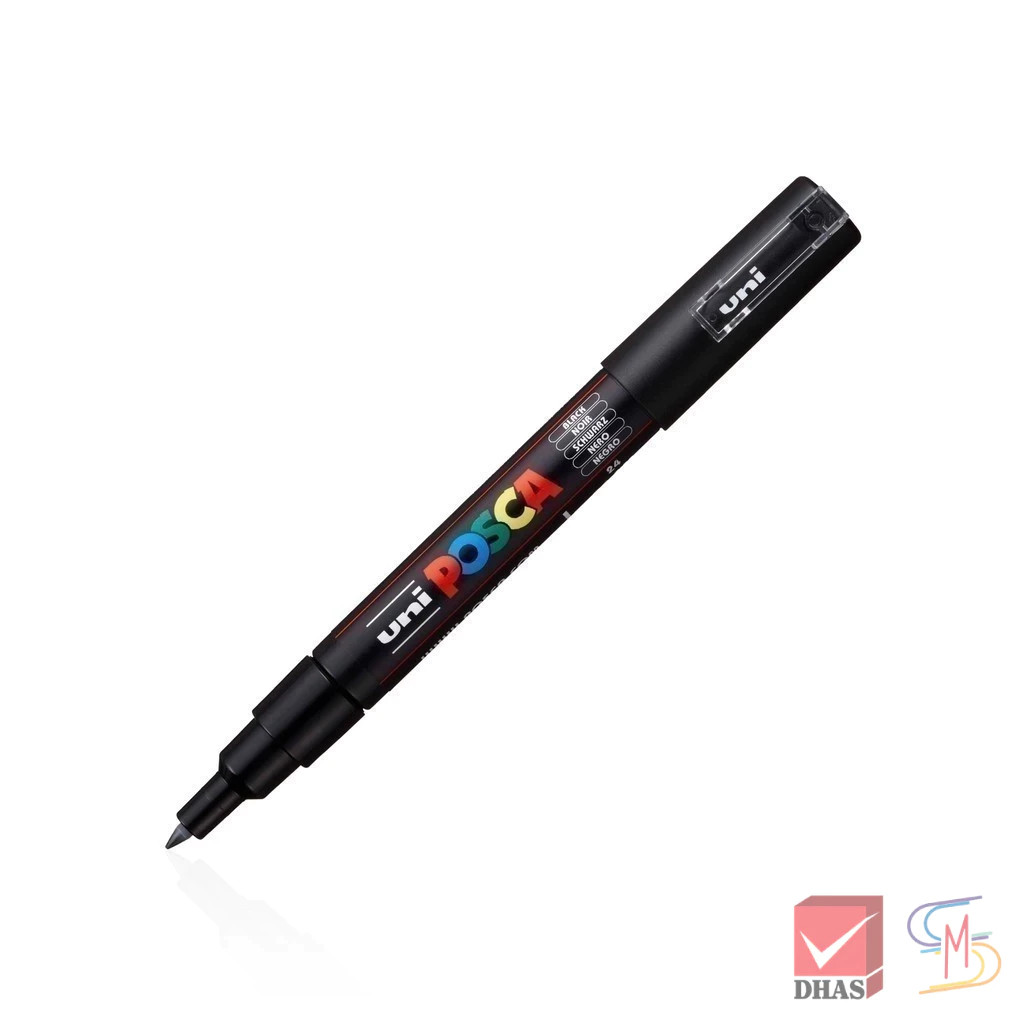 Uni ยูนิ ปากกา ปากกามาร์คเกอร์ Posca PC-1M สีดำ จำนวน 1 ด้าม