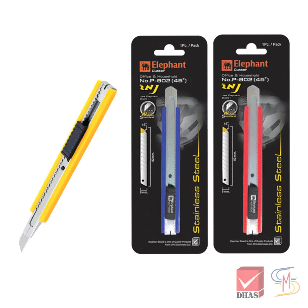Elephant ตราช้าง คัตเตอร์ รุ่น P-902 9 มม. คละสี จำนวน 1 อัน