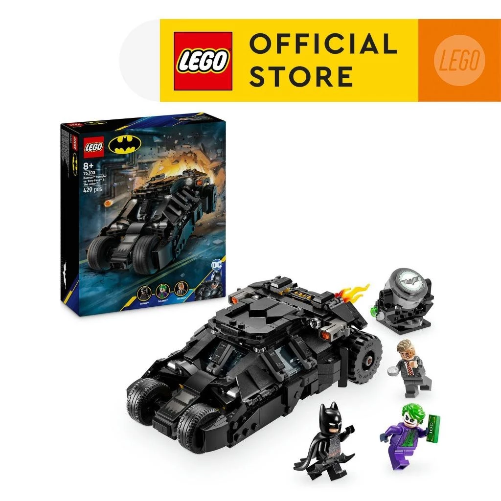 LEGO Super Heroes DC 76303 Batman Tumbler vs. Two-Face & The Joker (429pcs.), Building Blocks, Kids Toy