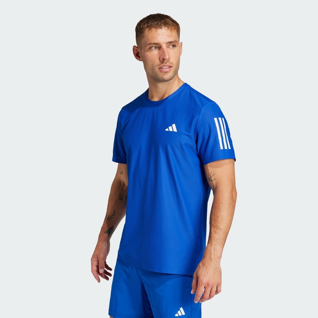 adidas วิ่ง เสื้อยืด Own the Run ผู้ชาย สีน้ำเงิน JC9786