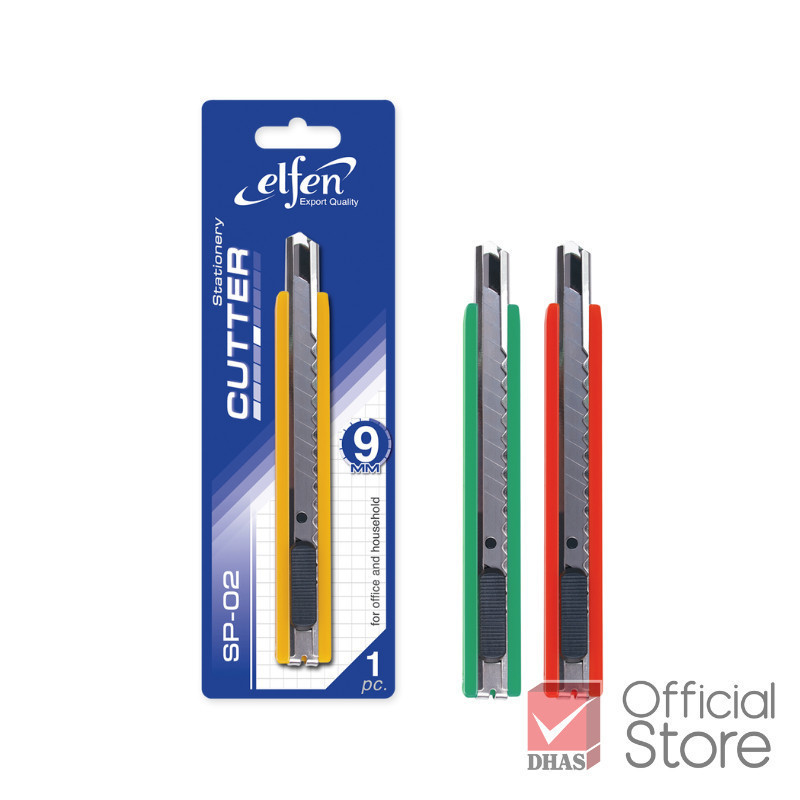 Elfen คัตเตอร์ มีดคัตเตอร์ 45 องศา 9 มม. รุ่น SP-02 คละสี จำนวน 1 อัน