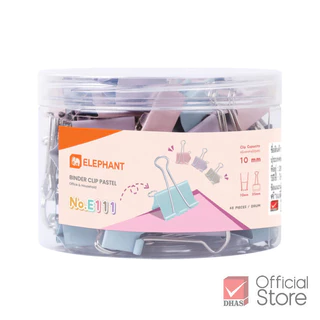 Elephant คลิปหนีบ คลิปหนีบกระดาษ สีพาสเทล No. E110 / E111 / E112 จำนวน 1 กระปุก