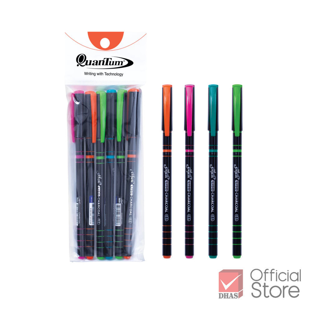 [แพ็ค 6 ด้าม] Elfen ปากกา ปากกาลูกลื่น ลิโซ่ชาโคล 0.5 น้ำเงิน จำนวน 6 ด้าม