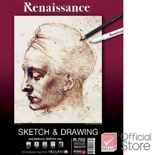 Renaissance สมุดวาดเขียน สมุดสเก็ตช์ 90 แกรม A5 ผิวเรียบ R-702 ร้อยลวด จำนวน 1 เล่ม
