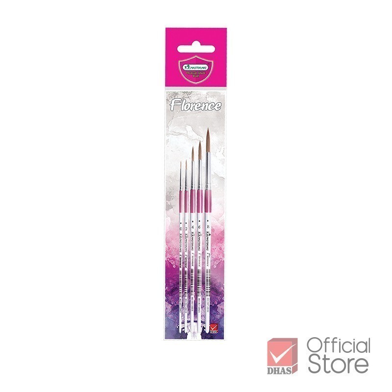 Master Art พู่กัน ชุดพู่กันฟลอเรนซ์ พู่กันหัวกลม No.0/2/4/6/8 จำนวน 1 ชุด