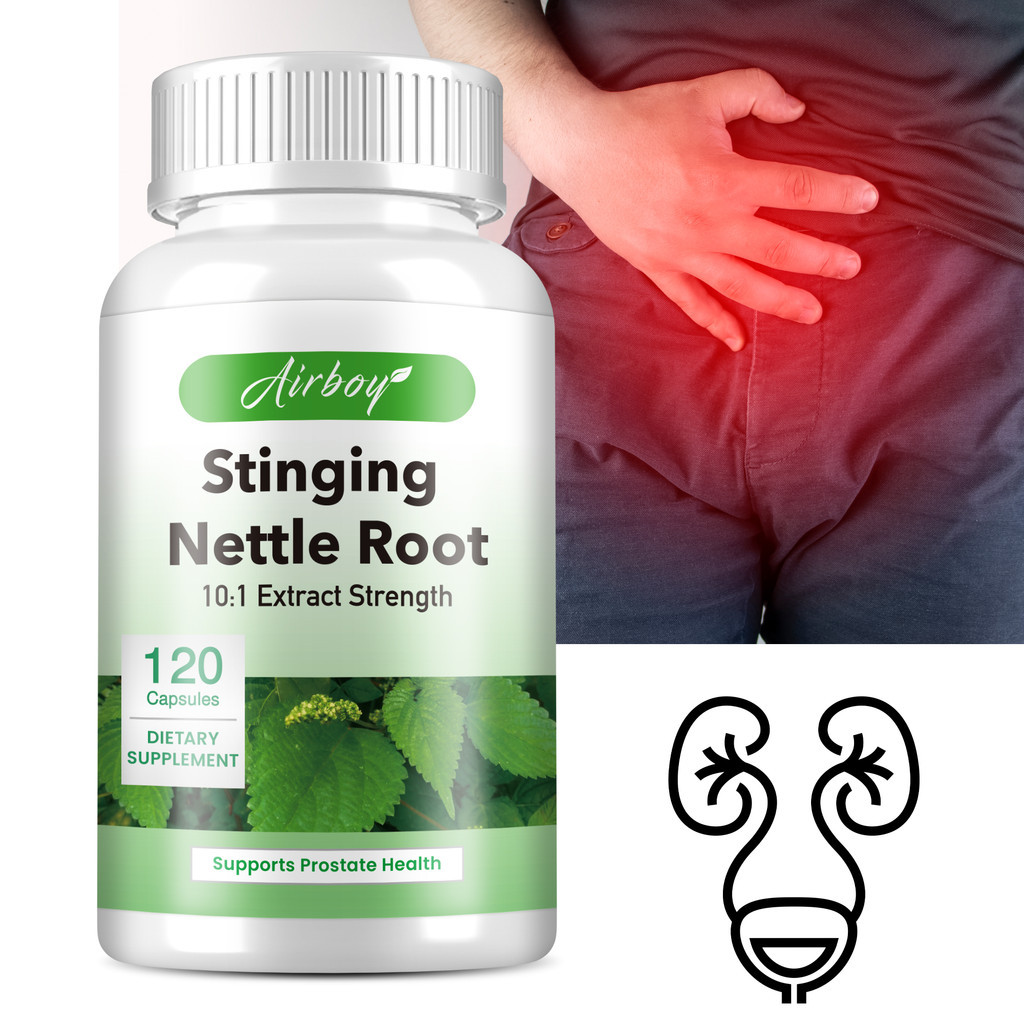แคปซูลสกัดราก Stinging Nettle ระดับพรีเมียม, รองรับสุขภาพต่อมลูกหมากและปัสสาวะ, บรรเทาภูมิแพ้ธรรมชาติ, สูตรมังสวิรัติที่เป็นมิตร