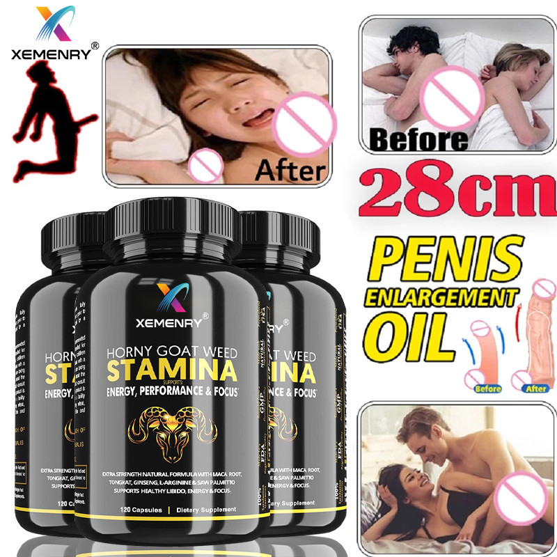 Xemenry Male Vitality Capsules with Horny Goat Weed & Icariins, Maca Root, Tribulus Terrestris, Tongkat Ali, Natural Energy & Stamina Booster, อาหารเสริมสมุนไพรสําหรับผู้ชาย