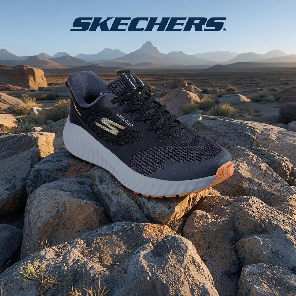 Skechers สเก็ตเชอร์ส รองเท้าผู้ชาย Men GOrun Now Performance Shoes - 220380-BKGY - Air Cooled Goga Mat